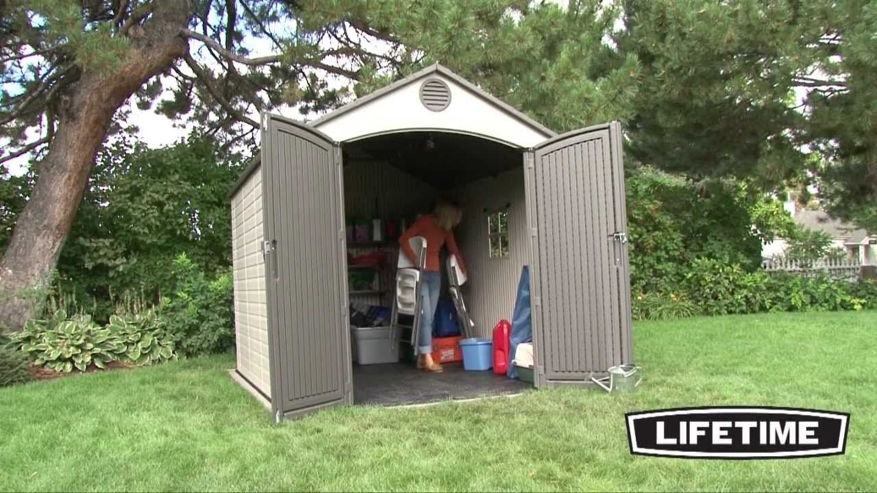 lifetime 8 x 10 foot outdoor storage shed model 60018