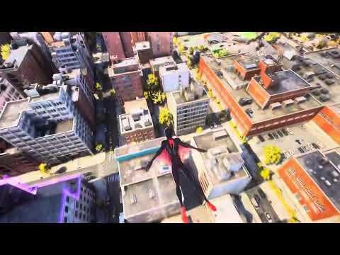 Miles Morales swings to the Mona Lisa (Across The Spider Verse Suit) Pro web gliding and swinging