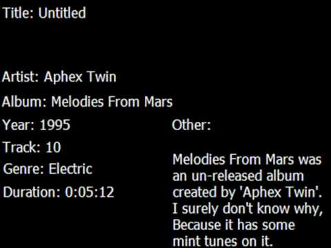 Melodies From Mars - Untitled - Track 10. Melodies From Mars - Untitled - Track 10. 5:15. Track 10 of 12.