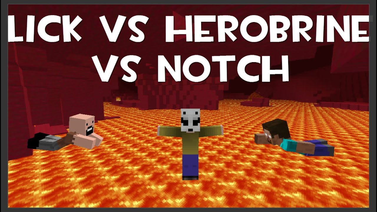 LICK VS HEROBRINE VS NOTCH A Minecraft Animation - YouTube