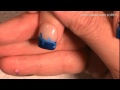easy short nails Dark Blue Tips with White Stars: robin moses nail art tutorial design 415
