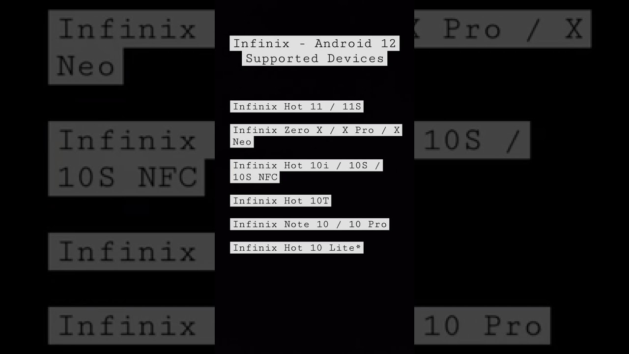 Infinix – Android 12 Supported Devices List Infinix – Android 12 Supported Devices List