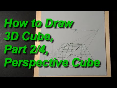 How to Draw 3D Cube, Part 2/4, Perspective Cube