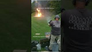 Shooting Car With M134 Mini Gun Columbia War Machine Youtube