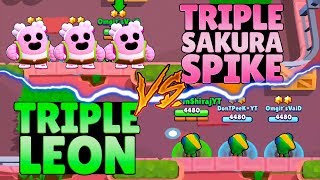 TRIPLE LEON VS TRIPLE SAKURA SPIKE | Brawl Stars Gameplay