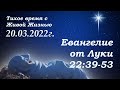 СЛОВО БОЖИЕ. Тихое время с ЖЖ. [Евангелие от Луки 22:39–53] Воля Твоя да будет (20.03.2022)