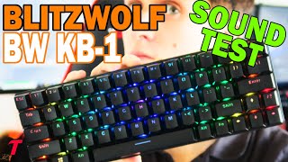 BlitzWolf BW-KB1 Keyboard Review + Sound Test/Typing Test - NOT THAT BAD (Blue Switch Mechanical)