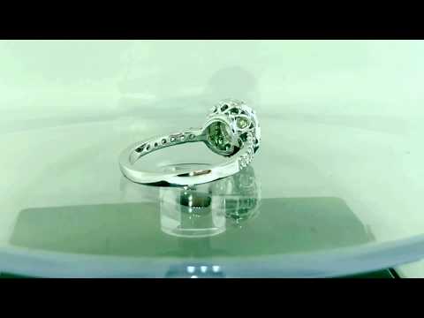 Platinum Diamond Engagement Ring 1.59 Carat Certified Handmade Halo Platinum Diamond Engagement Ring 1.59 Carat Certified Handmade Halo
