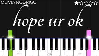 Olivia Rodrigo - hope ur ok | EASY Piano Tutorial