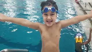 Kid swimming in the pool || Family Fun Pool Time Kids swimming lessons #JaiBistaShow