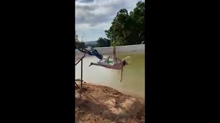 Girl Falls Into The Lake Off Bike