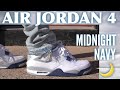 Air Jordan 4 Midnight Navy On Feet & Review