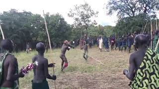 Donga Strck Fighting Retual Ceremony By Suri Tribe Upper Omo Valley Ethiopia.