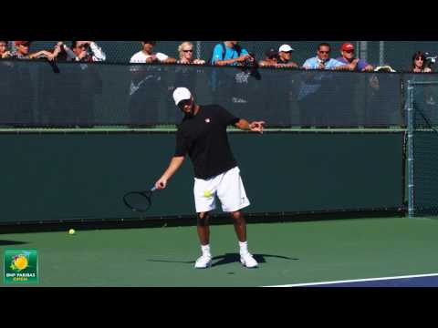 James ブレーク Hitting in Slow Motion HD -- Indian Wells Pt． 01