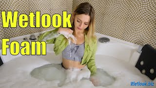 Wetlook Girl Jeans | Wetlook Jacuzzi Completely Filled With Foam | Wetlook Clothes In Foam