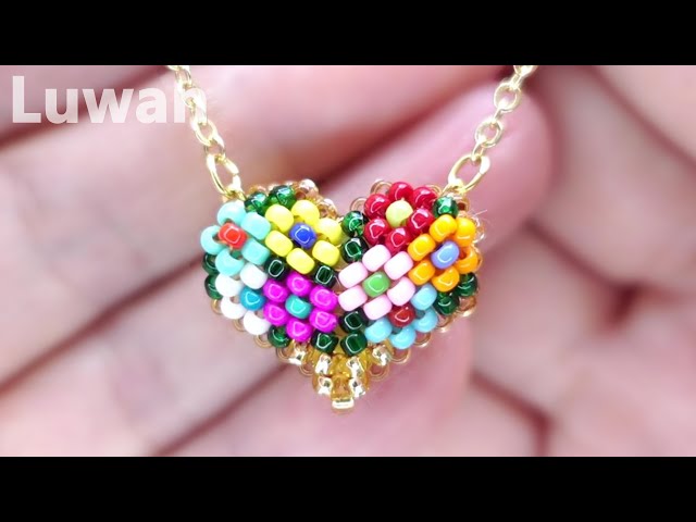 Diy Beaded Heart Pendant Necklace By Peyote Stitch ビーズステッチ Diy ペヨーテステッチでハート形ペンダント 串珠 Diy 仙人掌技法串爱心项链 Litetube Diy Beaded Heart Pendant Necklace By Peyote Stitch ビーズステッチ Diy ペヨーテステッチでハート形ペンダント 串珠 Diy 仙人掌技法串爱心项链 Litetube