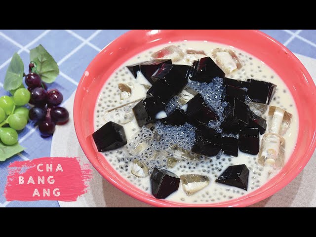 Thai Grass Jelly Dessert Drink Cha Bang Ang Litetube