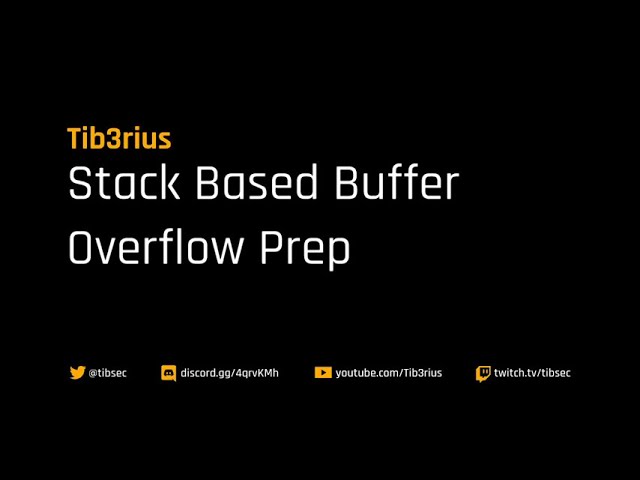 Stack Based Buffer Overflow Prep