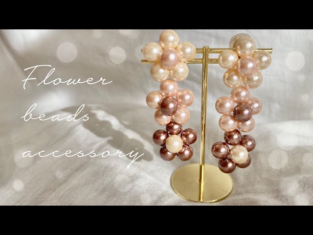 大人のビーズ小花 リースピアスの作り方 Flower Wreath Earrings Litetube 大人のビーズ小花 リースピアスの作り方 Flower Wreath Earrings Litetube