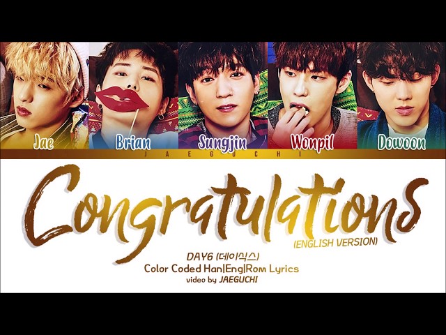 Day6 데이식스 You Were Beautiful English Ver Color Coded Lyrics Litetube