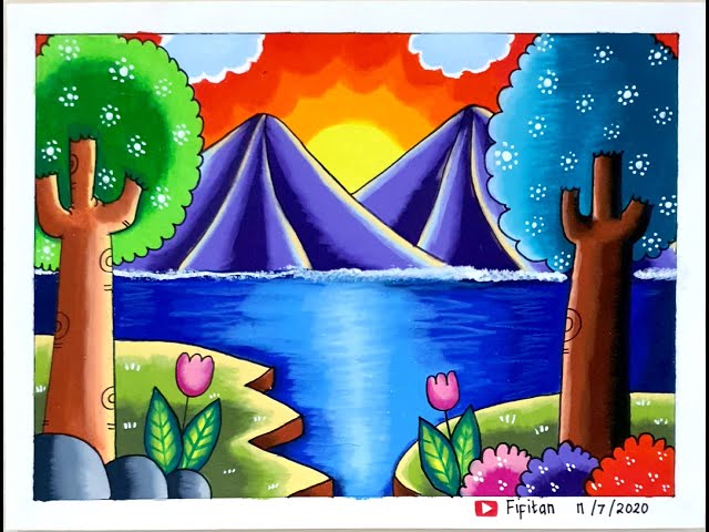 Cara Menggambar Pemandangan Gunung Yang Mudah Sekali How To Draw Mountain Scenery Simple Litetube