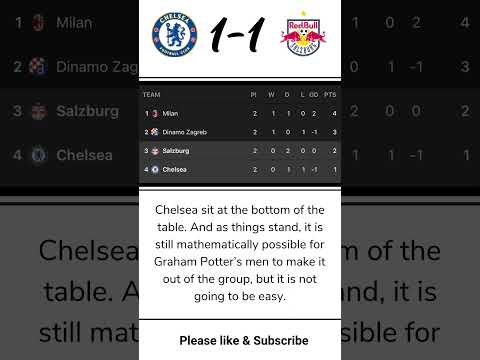 Chelsea 1 1 RB Salzburg UEFA Champions League Top Stats Highlight Graham Potter Chelsea Debut