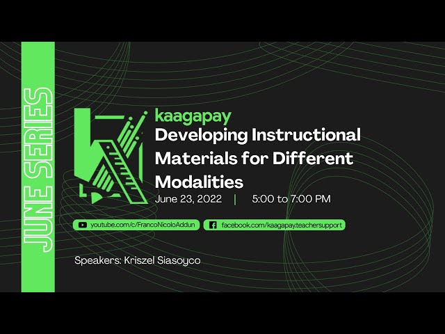 Developing Instructional Materials for Different Modalities