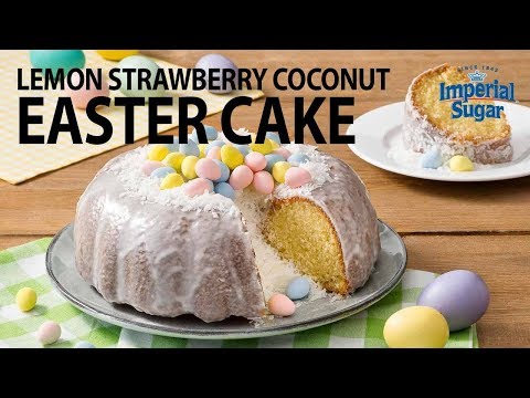 How To Make A Lemon Strawberry Coconut Easter Pound Cake