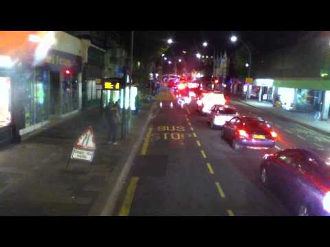 49 BUS FROM CHURCHILL SQUARE TO LEWES ROAD BUS GARaGE AT NIGHT