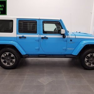 2017 JEEP WRANGLER CHIEF BLUE SAHARA UNLIMITED 4 DOOR WALK AROUND REVIEW  SMURF WRANGLER 11173 SOLD! - YouTube