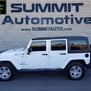 2012 JEEP WRANGLER SAHARA UNLIMITED 4 DOOR IN BRIGHT WHITE WALK AROUND  REVIEW 20J155A SOLD! SUMMIT - YouTube