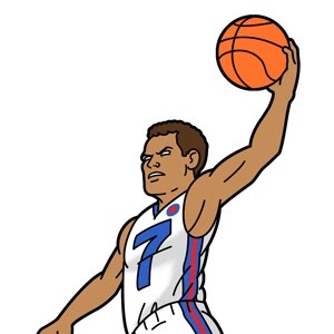 basketball player drawing