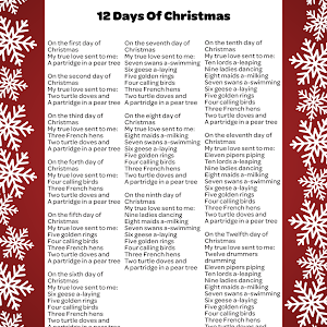 Twelve Days Of Christmas Instrumental Karaoke Song Youtube 12 Days Of Christmas Instrumental