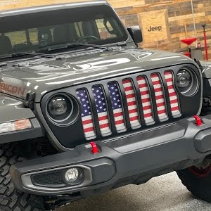 Rust Proof Aluminum Fits Jeep Wrangler JK Under the Sun Inserts Jeep Wrangler Front Grille Insert Distressed Old Glory