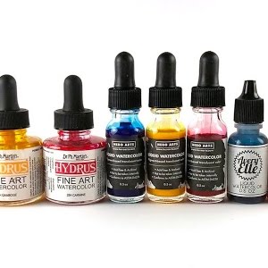 Liquid Watercolor Comparisons I - Phmartins Hydrus - Hero Arts - Avery Elle - Youtube