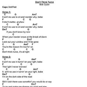 Don T Think Twice Bob Dylan How To Play Youtube