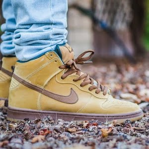 Nike Dunk High SB Wheat On Feet Sneaker 