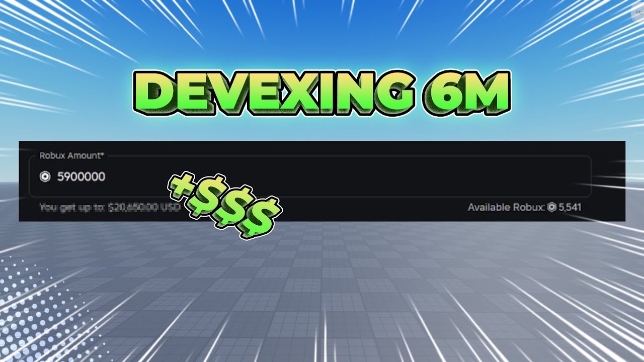 DevExing $6,000,000 Robux as a small Roblox developer