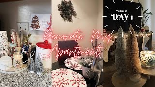 VLOGMAS EP. 1 ❄️ | HOLIDAY DECORATE MY APARTMENT WITH ME • 2021 🎄