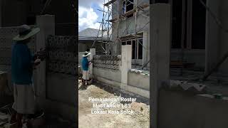 Pemasangan Roster Beton untuk pagar rumah