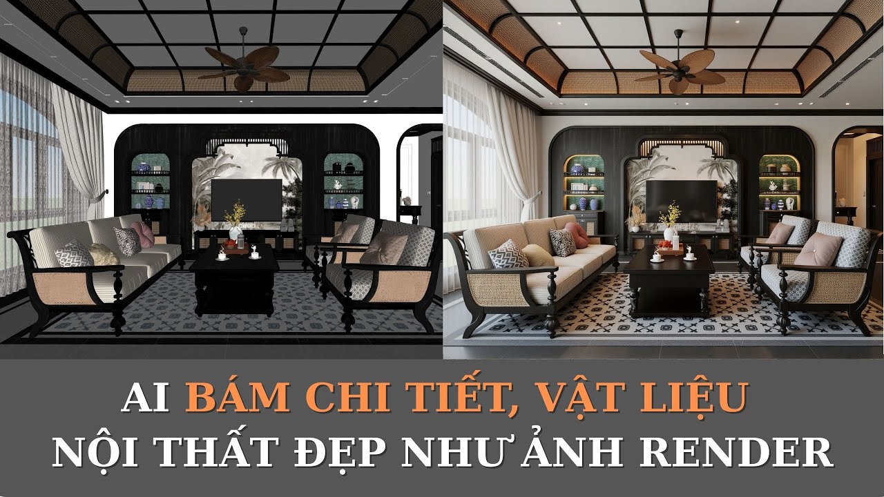 Hướng dẫn dùng AI Flux Kontext tạo thiết kế đẹp như Render cho Nội thất bám chi tiết, vật liệu 100%