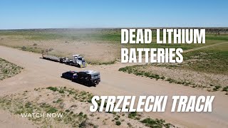 Caravanning across the Strzelecki Track. But we need to jump start our Lithium batteries first.