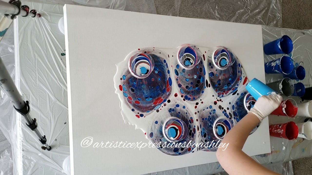 Large Commission Acrylic Pour Fluid Art Painting using the Open Cup ...
