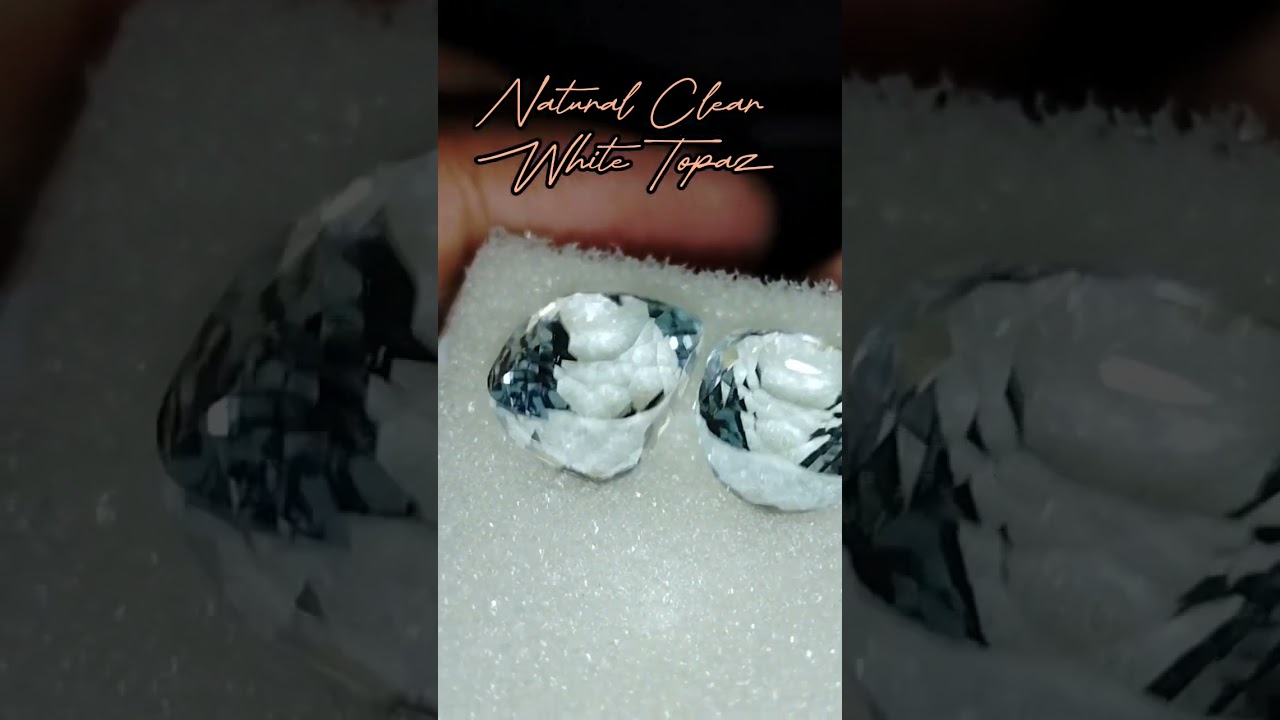 Breathtaking beauty of natural clear white topaz gemstone.