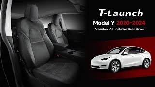 Upgrade Tesla Model Y 20212024 With Alcantara All-Inclusive Seat Cover Luxury Full Protection