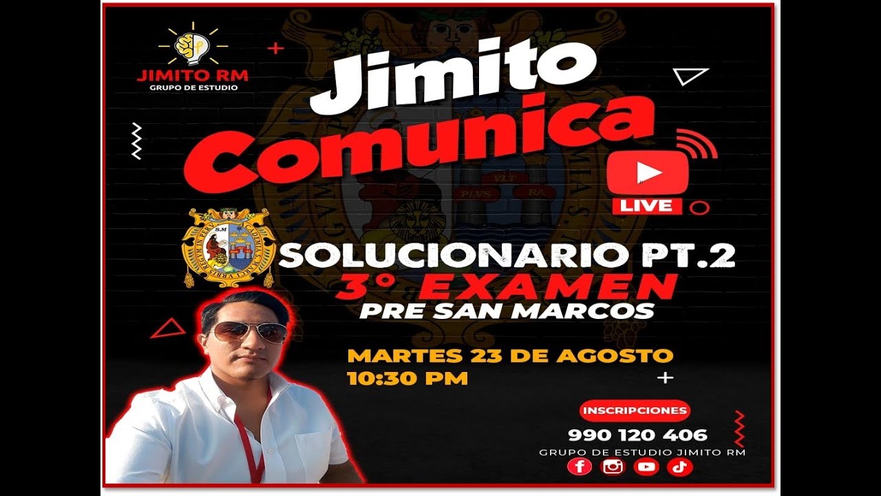 SOLUCIONARIO  DEL 3ER EXAMEN PRE SAN MARCOS 2022 - I / HAB. MATE + ARITMETICA (PARTE 2)