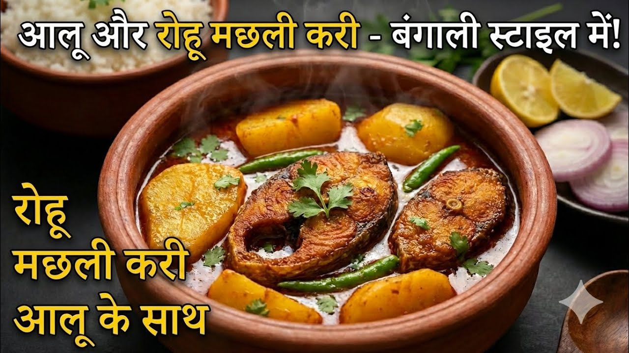 Bengali Style Rohu Machhali Aur Aalu Ki Kadi | Authentic Bengali Fish Curry 