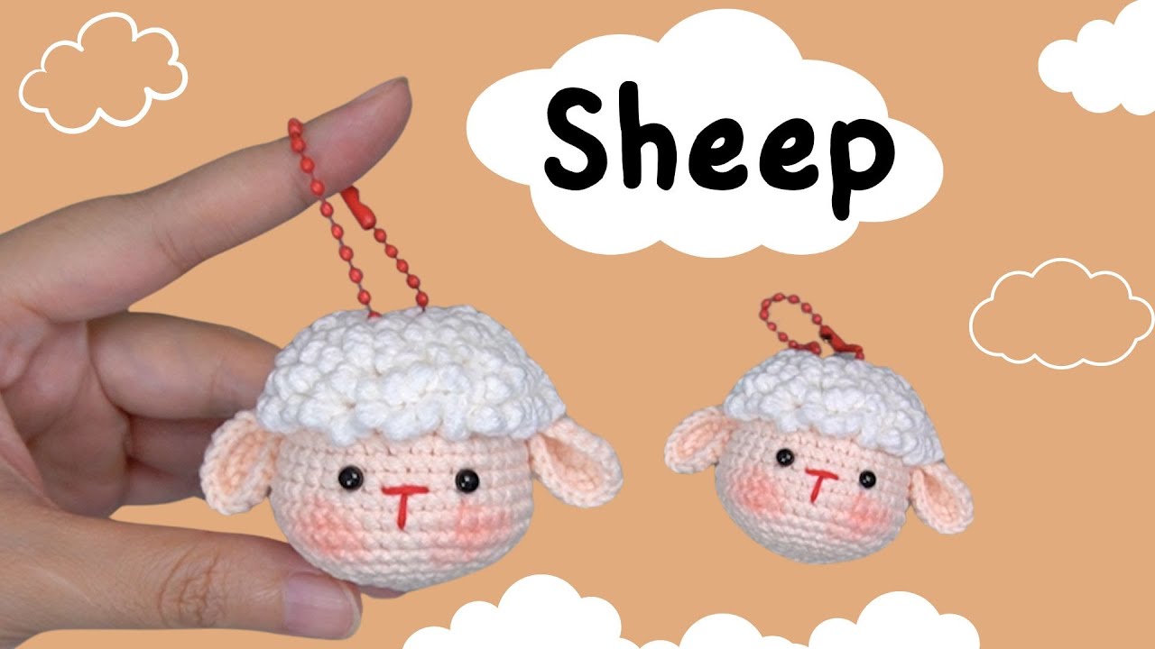 Crochet Sheep Keychain | Sheep Amigurumi Tutorial | Móc móc khóa Cừu