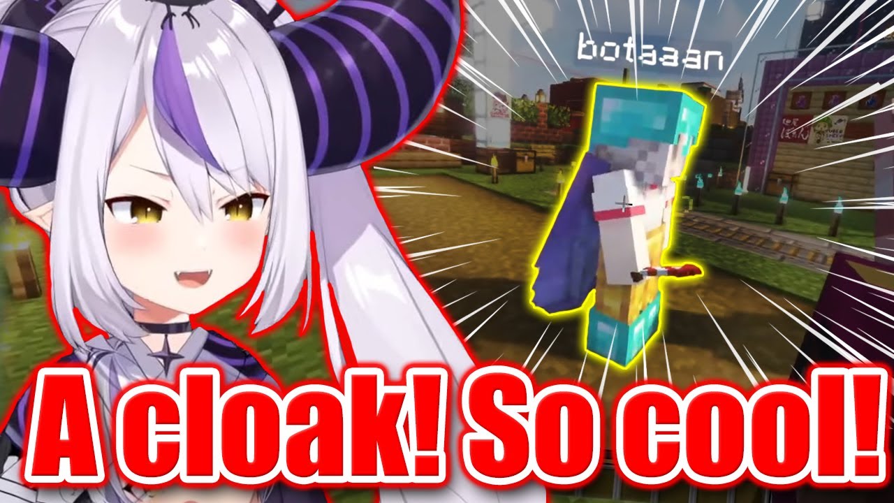 Laplus Admires Botan's "Cloak" And Wants One Too - Minecraft 6th Gen 【ENG Sub Hololive】