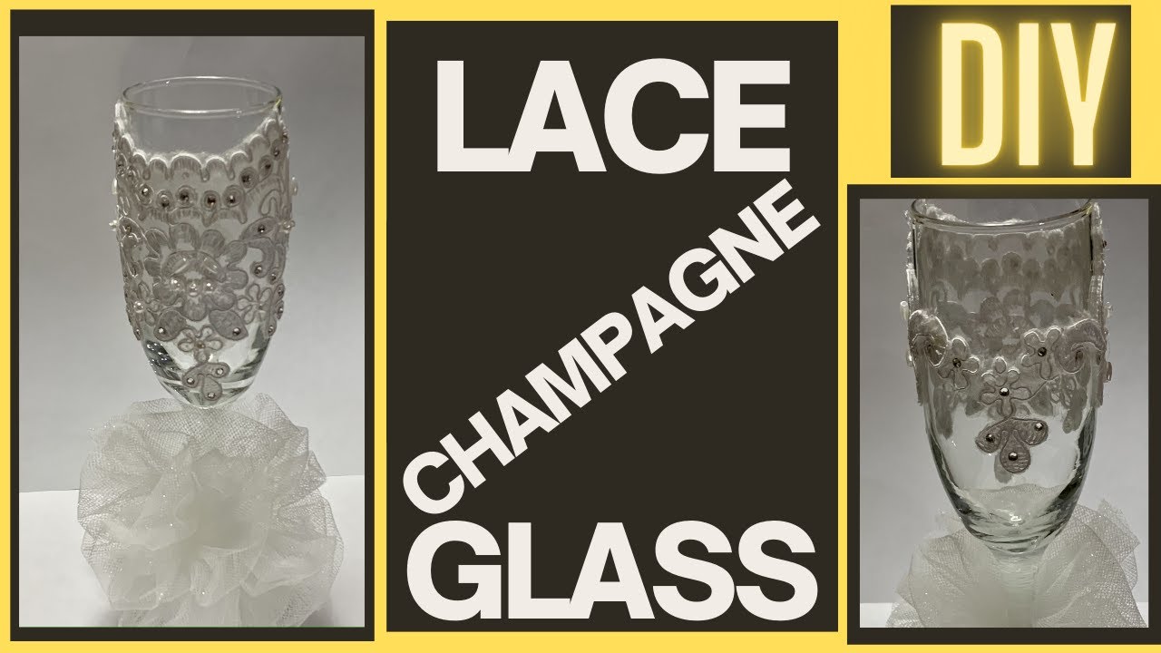 DIY BRIDE AND GROOM LACE CHAMPAGNE GLASSES YouTube